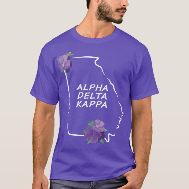 Camiseta GA Alpha Delta Kappa Letras brancas com fundo (Frente)
