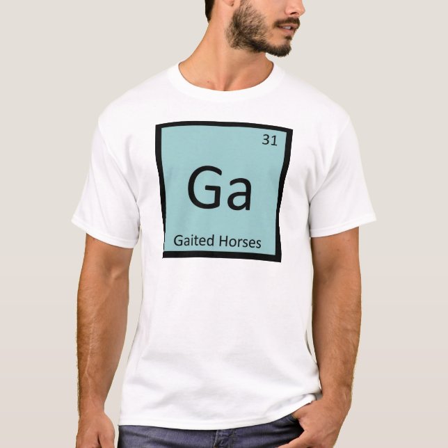 Camiseta Ga - Cavalos Marchadores Símbolo do Elemento Quími (Frente)