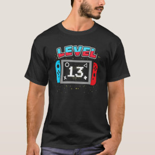 Camiseta Ga De Vídeo De Garoto De 13 Anos, Gifts Nível De 1