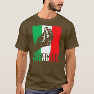 Camiseta Gabagool Carne Americana Italiana com Sinal de Mão
