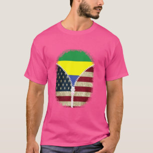 Camiseta Gabão americano Flag - USA Gabonese Zipper (EUA)