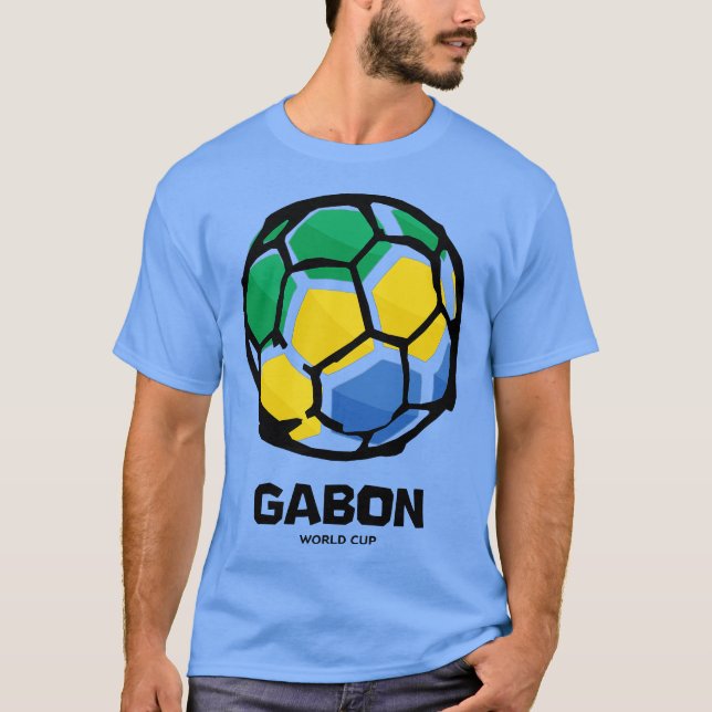 Camiseta Gabão — Bandeira do País (Frente)