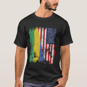 Camiseta Gabão EUA Sinalizador desapontado - Metade america