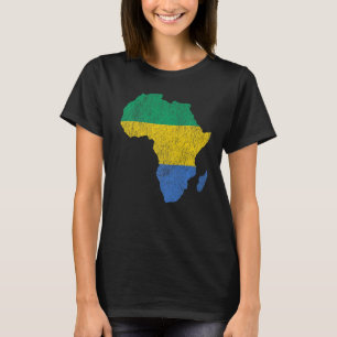 Camiseta Gabão Flag Africa Continente Silhouette Gift para