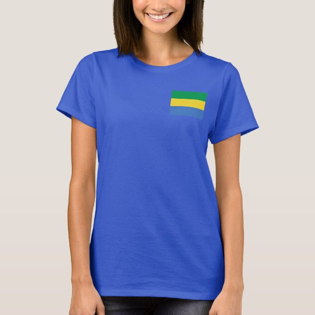Camiseta Gabão Flag e Map dk T-Shirt (Frente)