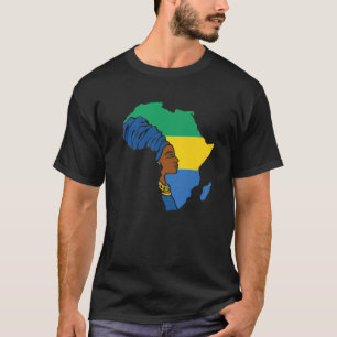 Camiseta Gabão Gabonês Bandeira África Mapa Patrimônio 