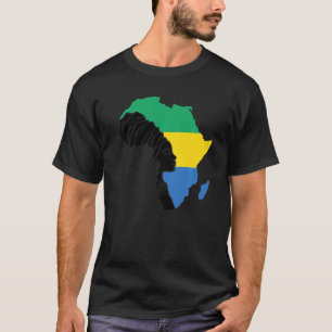 Camiseta Gabão Gabonês Bandeira África Mapa Patrimônio 