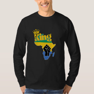 Camiseta Gabão Rei Com Bandeira Gabonesa Em África