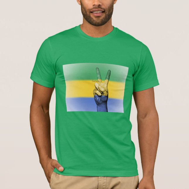 Camiseta Gabão, sinal de paz, (Frente)