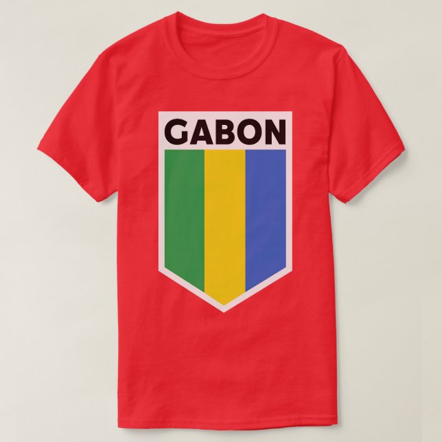 Camiseta Gabon Flag Emblem (Frente do Design)