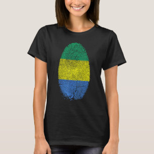Camiseta Gabon Flag Fingerprint Está No Meu Dna Para Gabone
