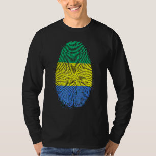 Camiseta Gabon Flag Fingerprint Está No Meu Dna Para Gabone