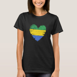 Camiseta Gabon Heart Gabonese Flag Gabonese Pride