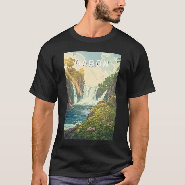 Camiseta Gabon Illustration Viagem Art Vintage (Frente)