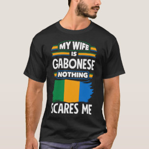 Camiseta Gabonês Gabão Bandeira Gabonesa Minha Esposa É Gab