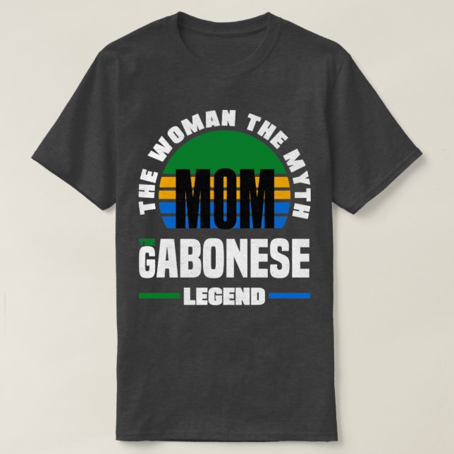 Camiseta Gabonês Gabão Dia de as mães de Bandeira Gabonês (Frente do Design)