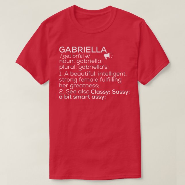 Camiseta Gabriella Nome Gabriella Definição Gabriella Fema (Frente do Design)