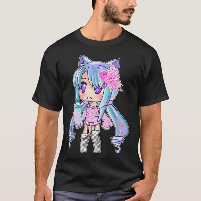 Camiseta Gacha Life E Gatcha Club Chibi Anime Kawaii Kids (Frente)