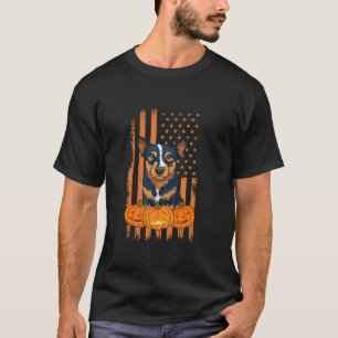 Camiseta Gado Australiano USA Bandeira Patriótico Halloween