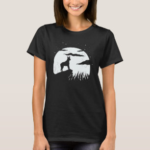 Camiseta Gado-de-cauda-choça-australiano Cachorro e lua-hal
