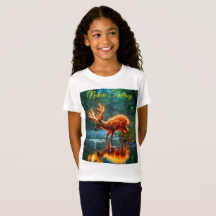 Camiseta Gado de veado de fantasia bonito brilha a vida sel