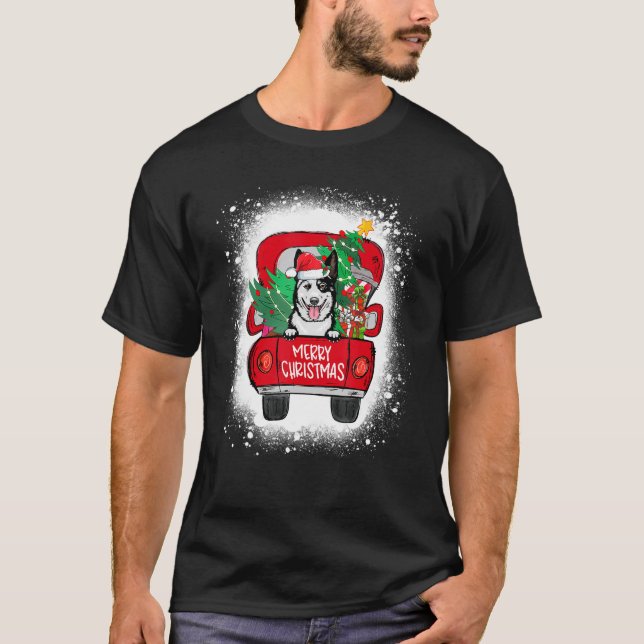 Camiseta Gado-Gato-Gato-Gato-Bolo-Gato-Vermelho Feliz Natal (Frente)