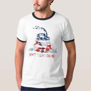 Camiseta Gadsden - não pise em mim o vermelho, o branco e 
