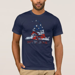 Camiseta Gadsden - não pise em mim o vermelho, o branco e 