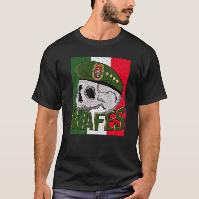 Camiseta Gafe Gafes Força Especial Mexicana Fuerzas Especia (Frente)