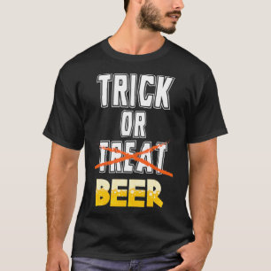 Camiseta Gag Adulta do Bebendo do Truque ou da Cerveja G