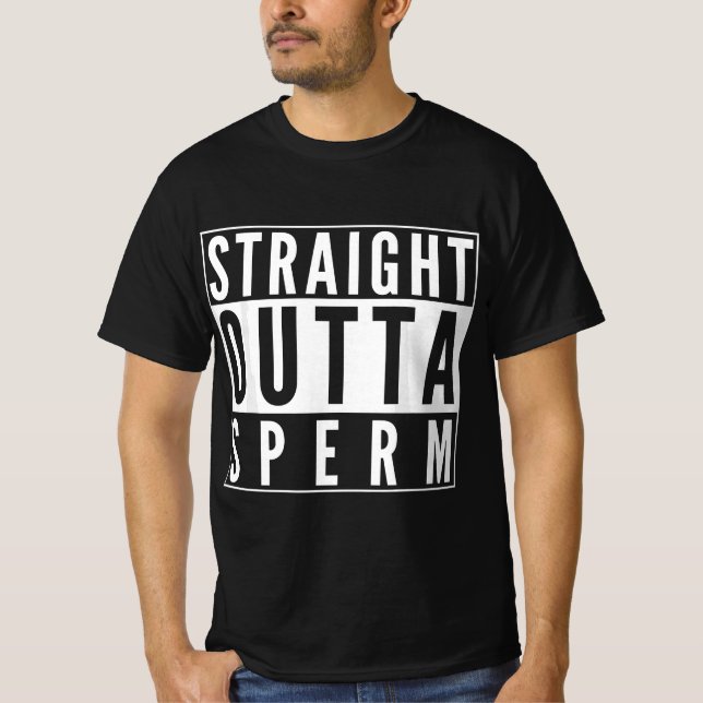 Camiseta Gag Gift Surgery Hetero Fora do Sperm Se Diverte (Frente)