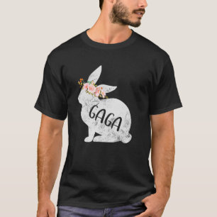 Camiseta Gaga Bunny Família Floral Combinando Bunny Rabbit 