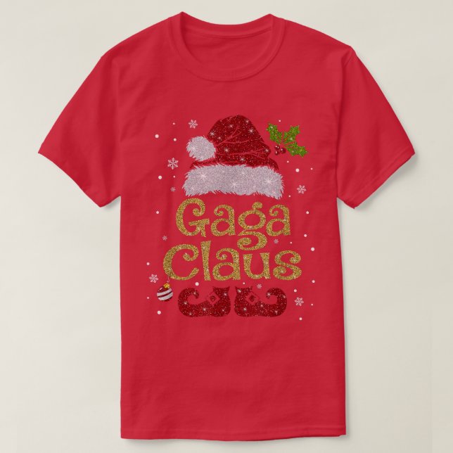 Camiseta Gaga Claus Engraçados Papais noeis de Natal Matriz (Frente do Design)