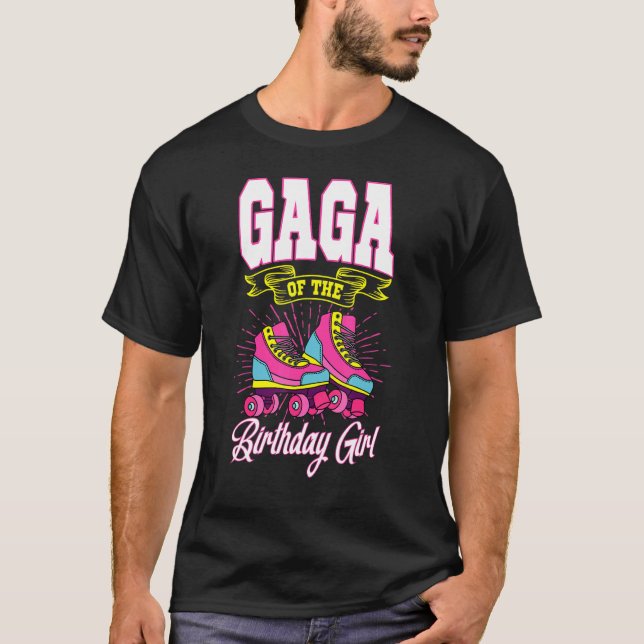 Camiseta Gaga Do Aniversário Garota Roller Skates Bday Skat (Frente)