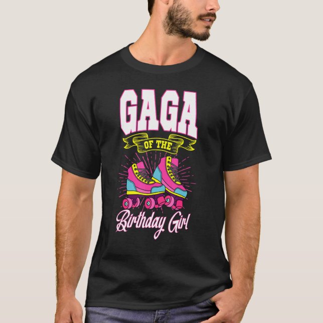 Camiseta Gaga Do Aniversário Garota Roller Skates Bday Skat (Frente)