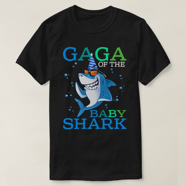 Camiseta GAGA Do Bebê Tubarão-Vinho-Tubarão-Vinho-Vinho-Vin (Frente do Design)