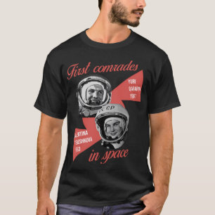Camiseta Gagarin E Tereshkova Primeiro Astronautas Comrades