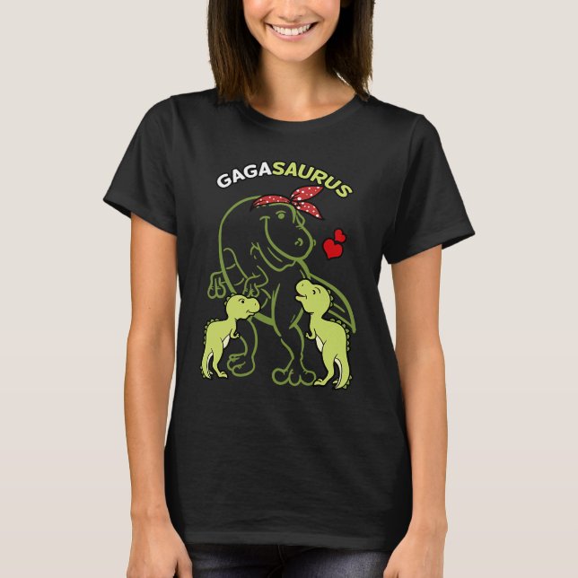 Camiseta Gagasaurus Gaga 2 Kids Dinosaur Mother's Day (Frente)