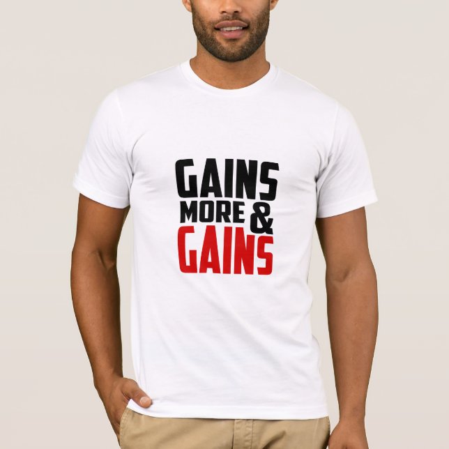 Camiseta Gains & More Gains - Gym T-Shirt (Frente)