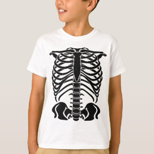 Camiseta Gaiola Torácica de Esqueleto Preto
