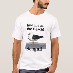 Camiseta Gaivota Encontre-me Na Praia Observador de Pássaro