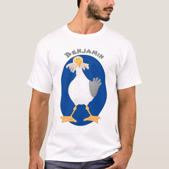 Camiseta Gaivota engraçada com desenho francês (Frente)