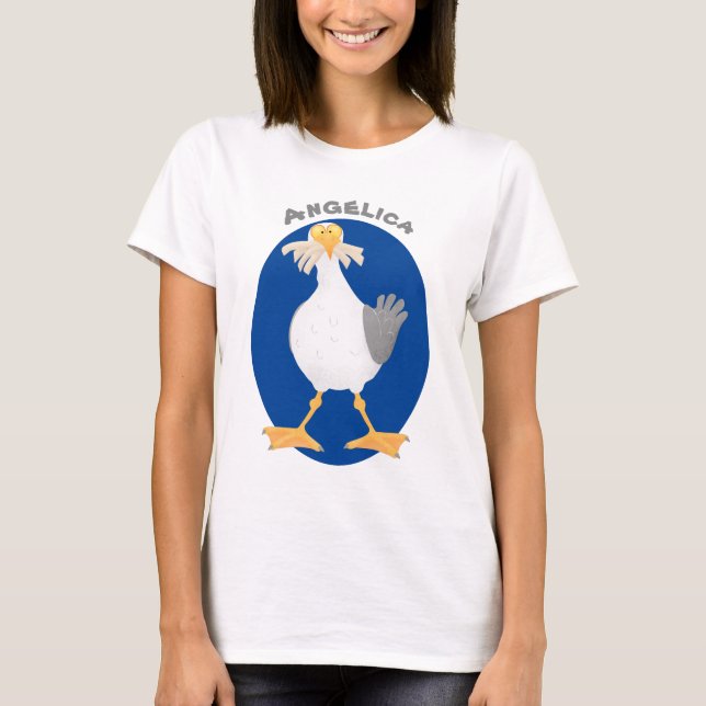 Camiseta Gaivota engraçada com desenho francês (Frente)