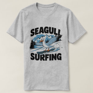 Camiseta Gaivota Surfista de Inverno, Gaivota Surfando, Gai