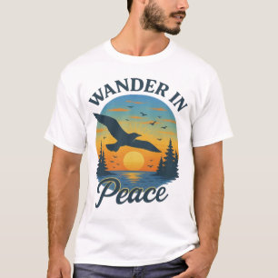 Camiseta Gaivota Voadora ao Pôr do Sol – Caminhada Pacífica