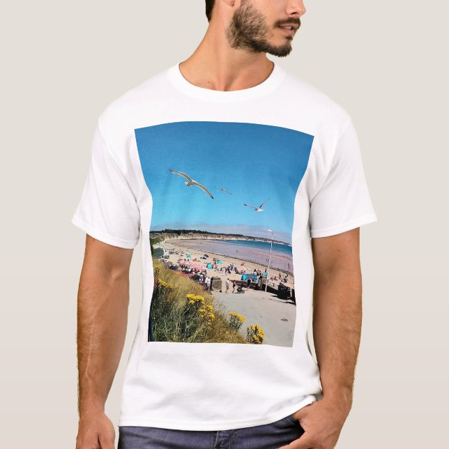 Camiseta Gaivotas, na praia de Bridlington (Frente)