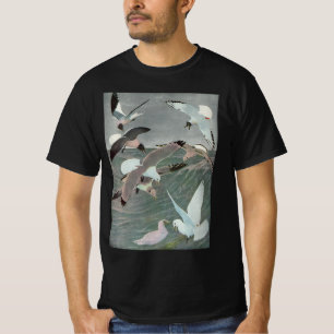 Camiseta Gaivotas sobre ondas do oceano por Louis Agassiz F