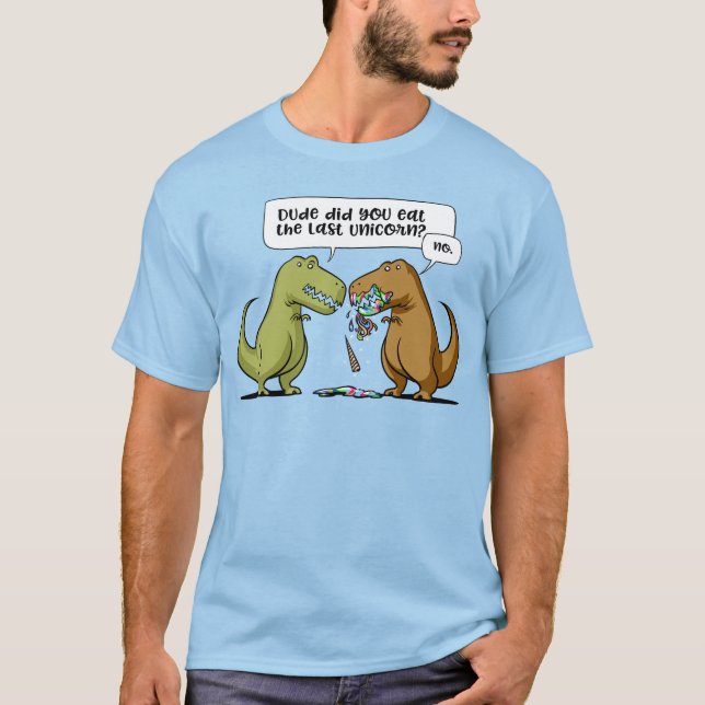 Camiseta Gajo do dinossauro de T-Rex você comeu o último (Frente)