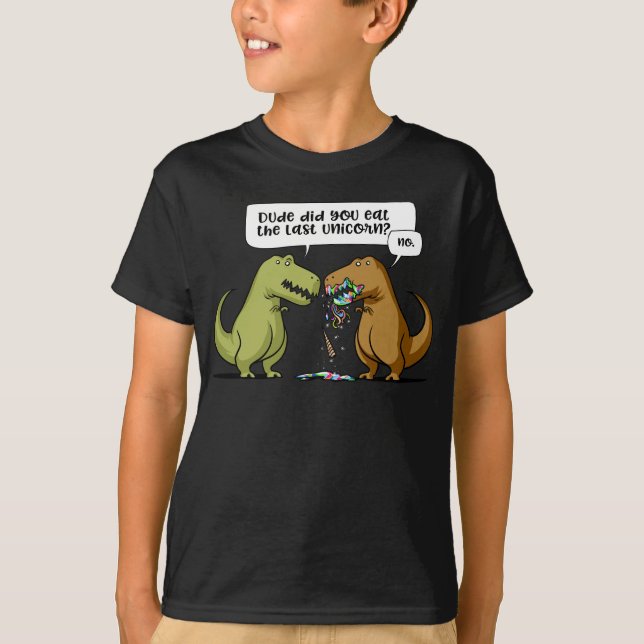 Camiseta Gajo do dinossauro de T-Rex você comeu o último (Frente)