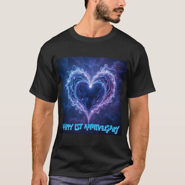 Camiseta Galacic Love Anniversário Mens Tshirt (Frente)